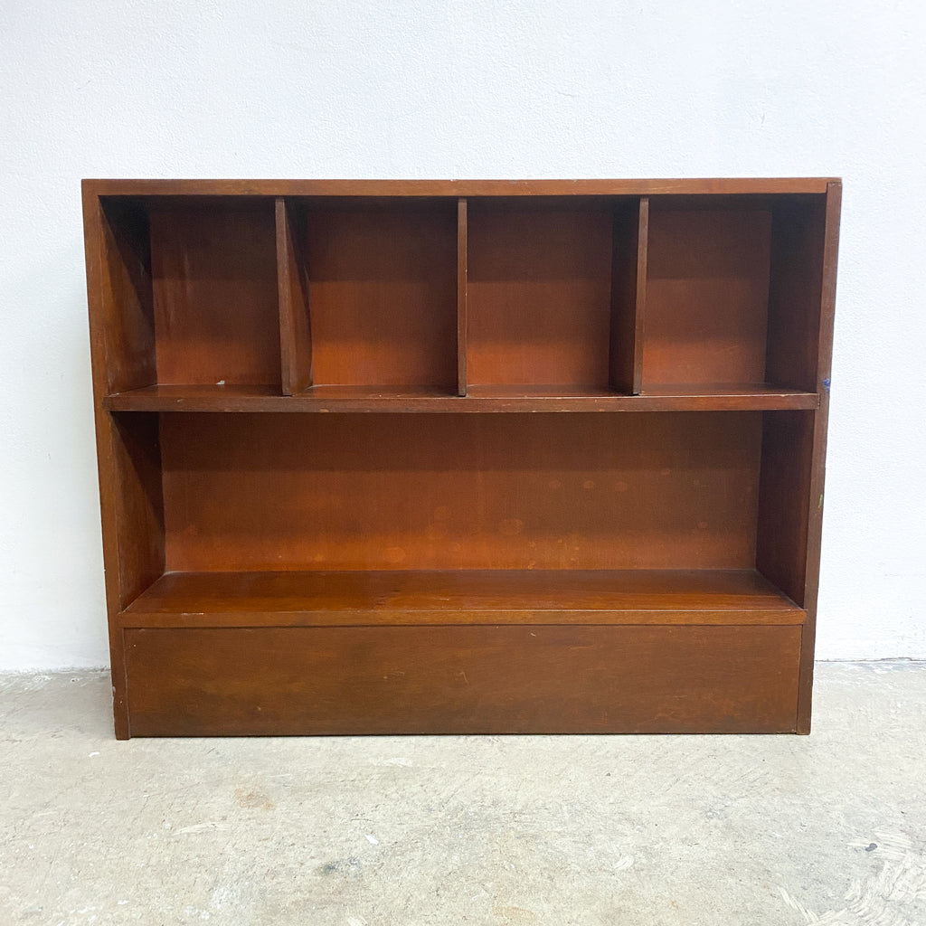 Mid Century Mahogany Wooden Bookcase Shelving 