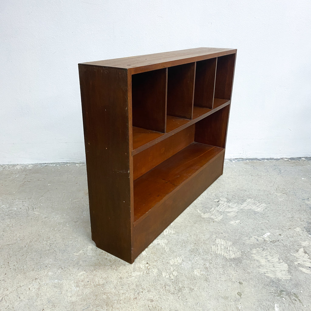 Mid Century Mahogany Wooden Bookcase Shelving 