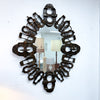 Mid Century 'Matchum Skipper' Brutalist Wall Mirror With Candleholders