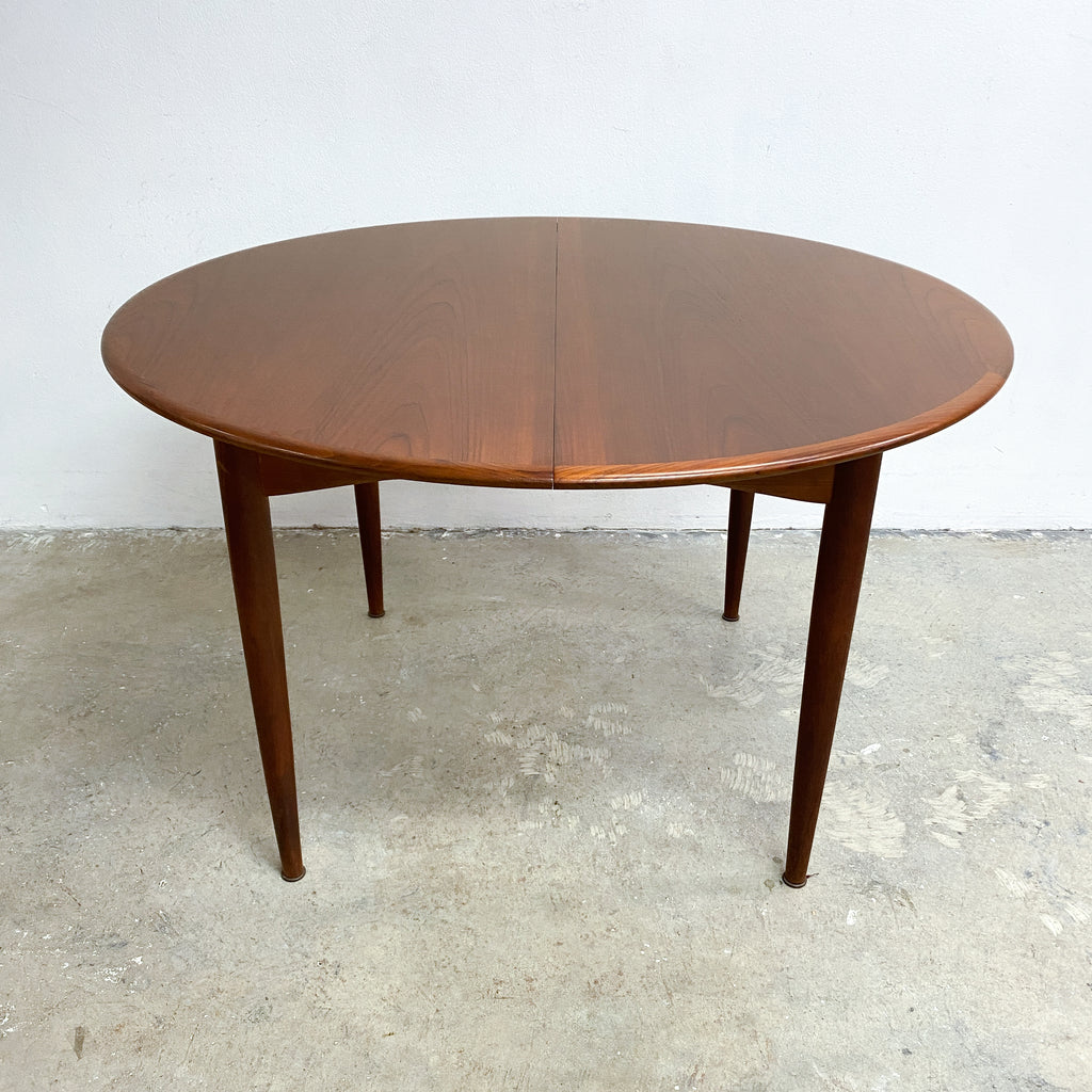 Mid Century Parker Teak Round Extension Dining Table - Restored