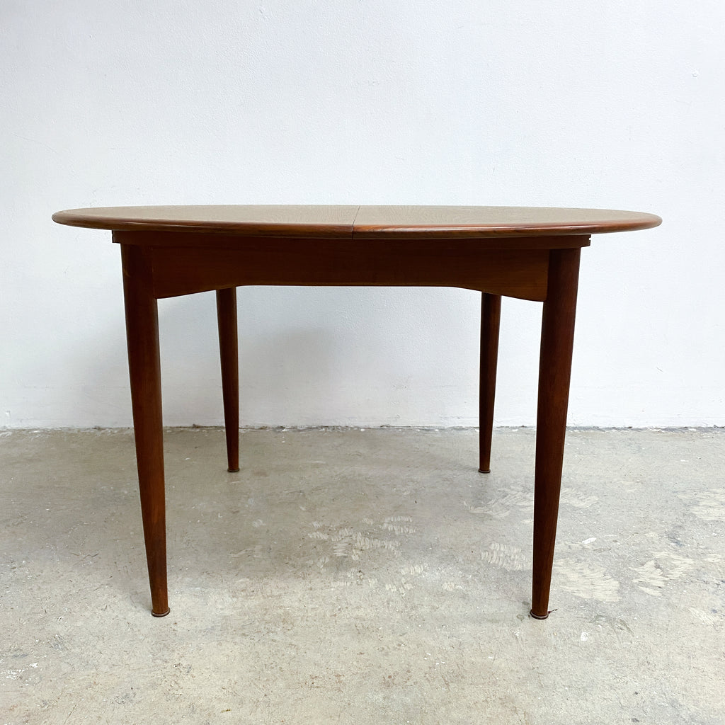 Mid Century Parker Teak Round Extension Dining Table - Restored