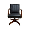Mid Century Swivel Black Leather Desk Chair