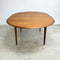 Mid Century TH Brown Teak Round Extension Dining Table