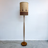 Mid Century Teak Floor Lamp With Original Shade 1950s