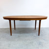 Mid Century Teak Oval Extension Dining Table - Restored