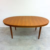 Mid Century Teak Oval Extension Dining Table - Restored