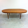 Mid Century Teak Oval Extension Dining Table - Restored