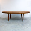 Mid Century Teak Oval Extension Dining Table - Restored