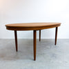 Mid Century Teak Oval Extension Dining Table - Restored