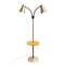 Mid century 50 60s  Twin Light Gooseneck Floor Lamp With Side Table