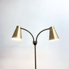 Mid century 50 60s  Twin Light Gooseneck Floor Lamp With Side Table
