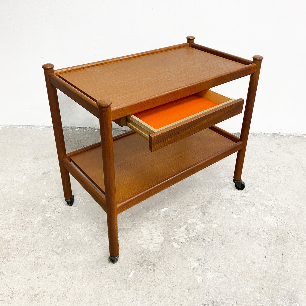 Mid Century Parker Teak Drinks Cocktail Trolley
