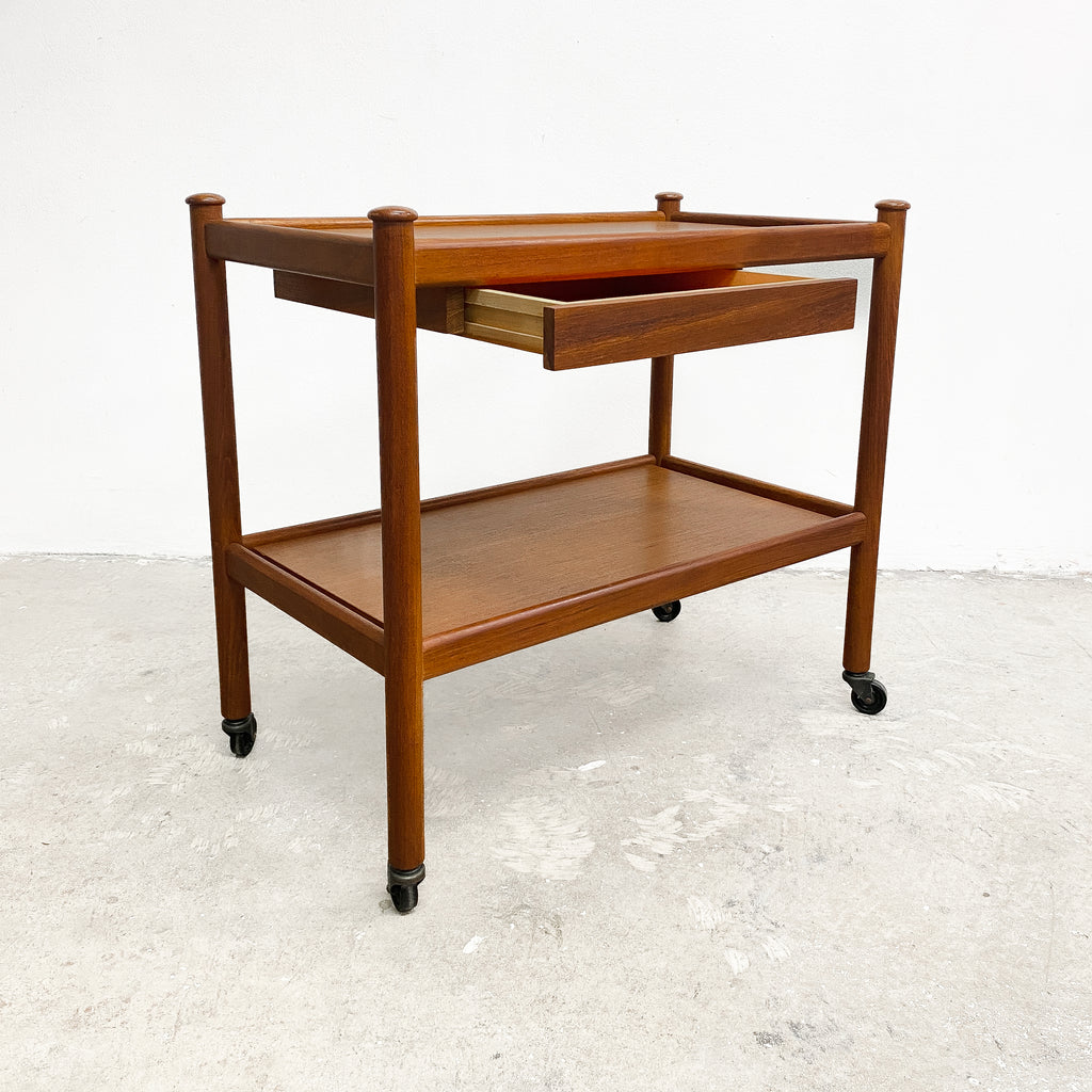 Mid Century Parker Teak Drinks Cocktail Trolley