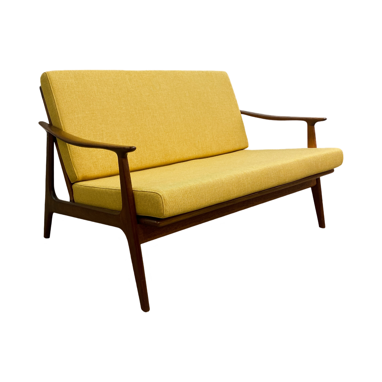 Mid century Parker Rattan Back Two Seater Sofa Lounge