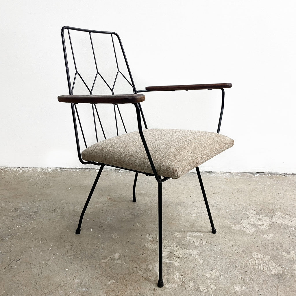 Mid Century Metal Frame Occasional Chair