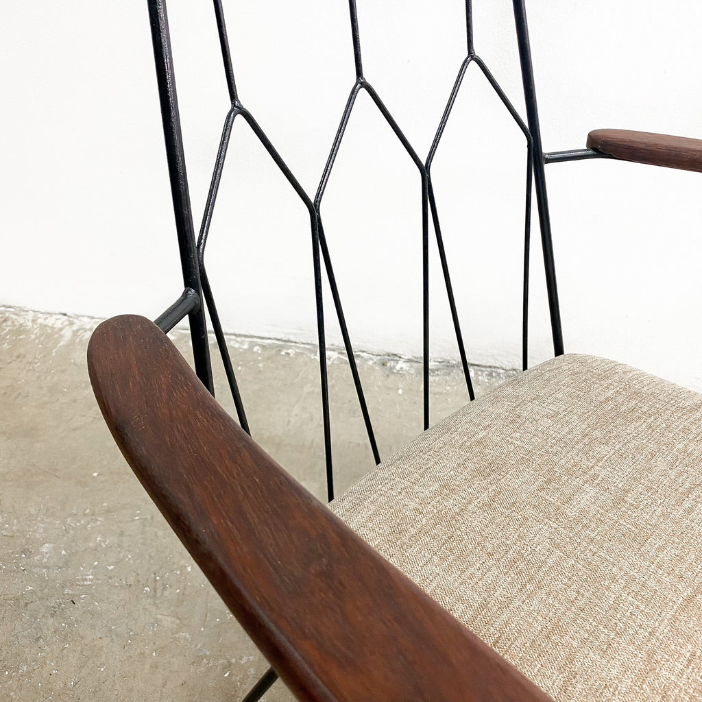 Mid Century Metal Frame Occasional Chair