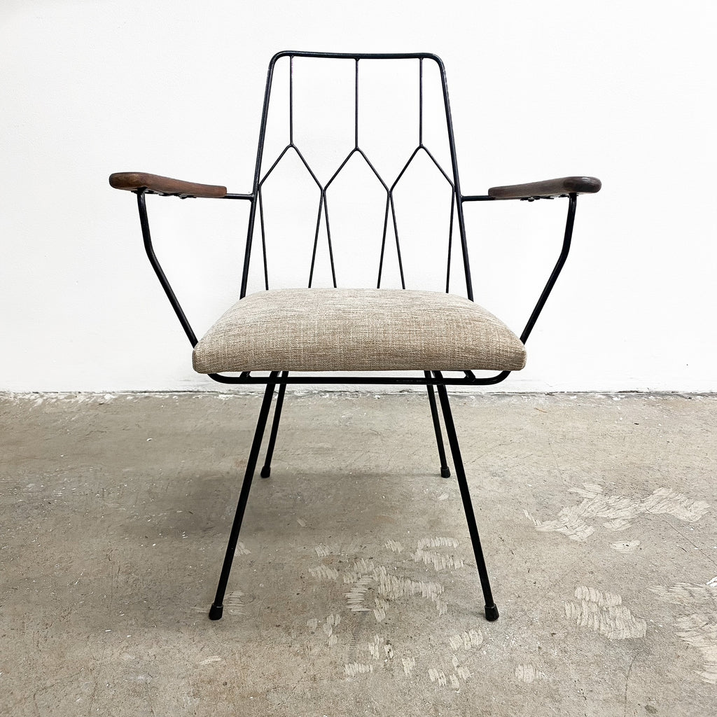 Mid Century Metal Frame Occasional Chair
