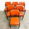 Six Original 1960's Orange Chiswell Dining Chairs