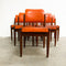 Six Original 1960's Orange Chiswell Dining Chairs