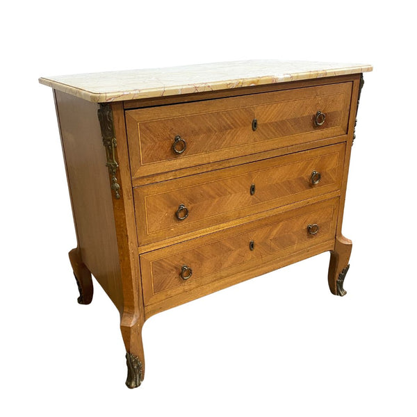 Napoleon III Mahogany Commode Spanish Yellow Valencia Marble Top
