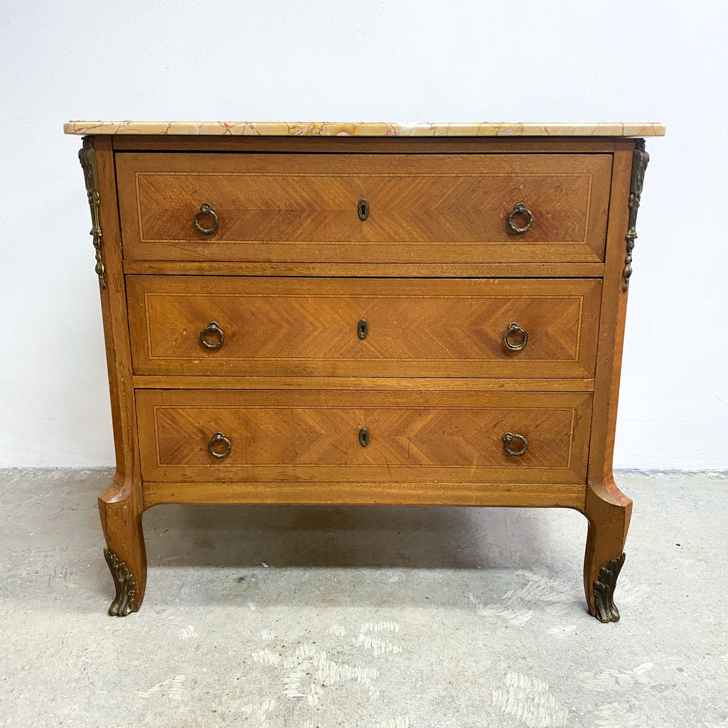 Napoleon III Mahogany Commode Spanish Yellow Valencia Marble Top