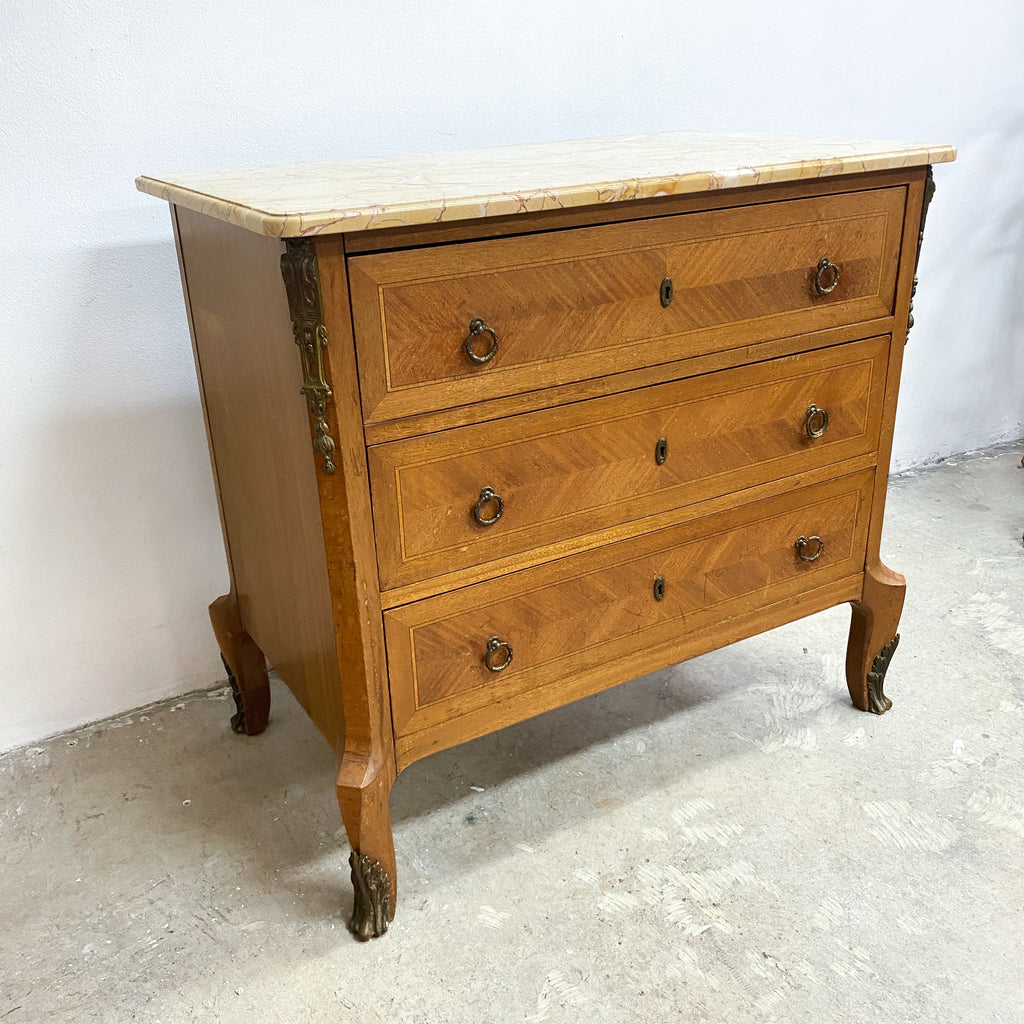 Napoleon III Mahogany Commode Spanish Yellow Valencia Marble Top