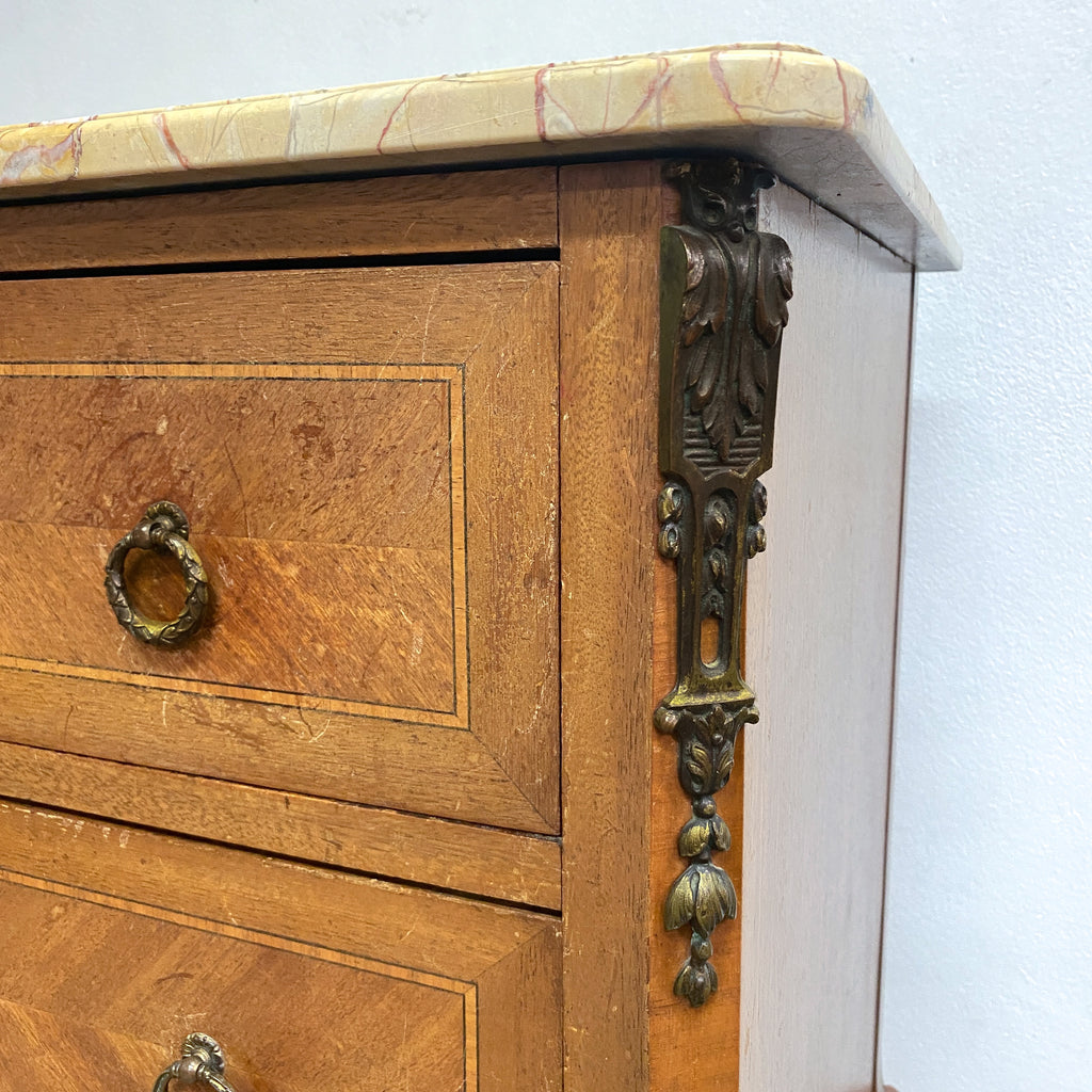 Napoleon III Mahogany Commode Spanish Yellow Valencia Marble Top