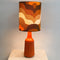 Orange Italian Ceramic Lamp With Floral Shade 