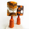 Orange Italian Ceramic Lamp With Floral Shade 