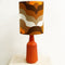 Orange Italian Ceramic Lamp With Floral Shade 