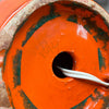 Orange Italian Ceramic Lamp With Circle Shade