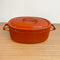 Vintage 1970s Orange Enamel Ware Seppo Mallat Arabia Finland Finel Oval Pot – Never Used!