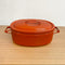 Vintage 1970s Orange Enamel Ware Seppo Mallat Arabia Finland Finel Oval Pot – Never Used!