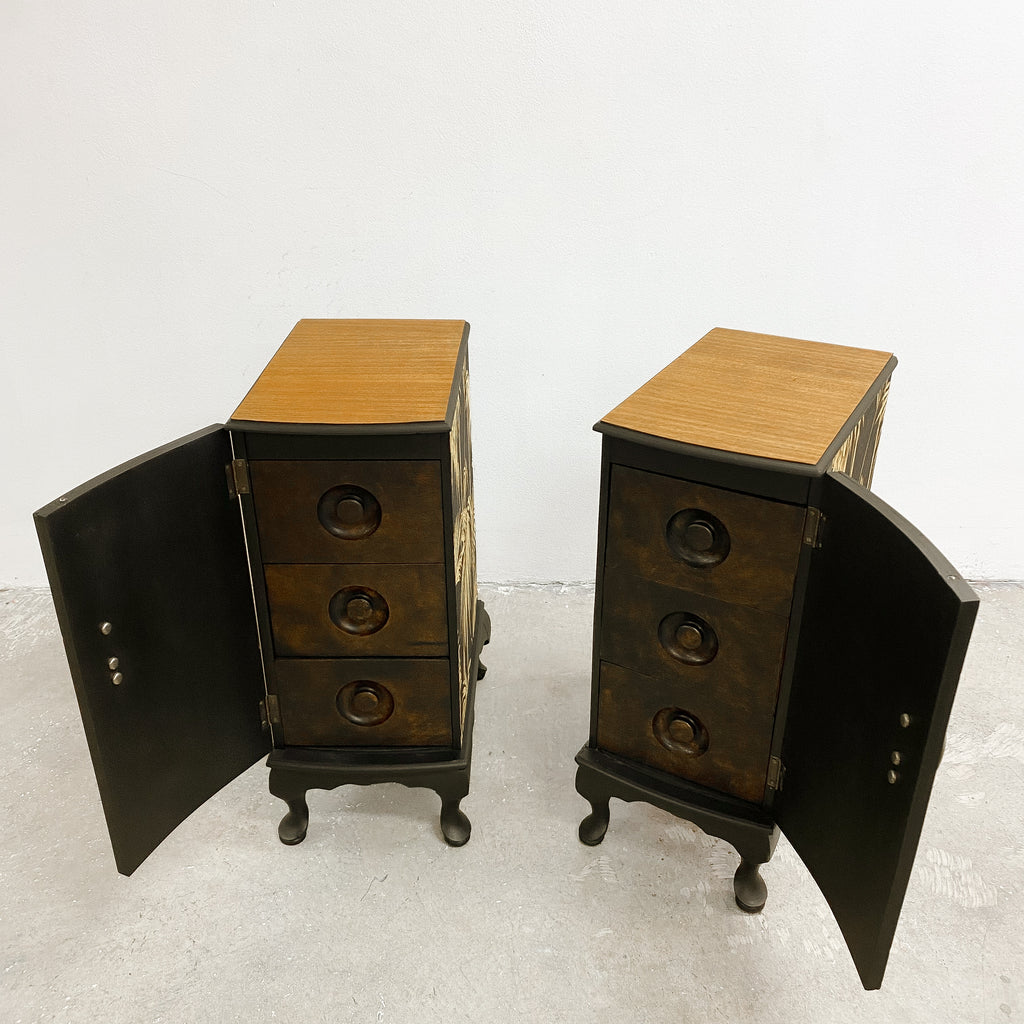 Pair Of Original Art Deco Upcycled Bedsides