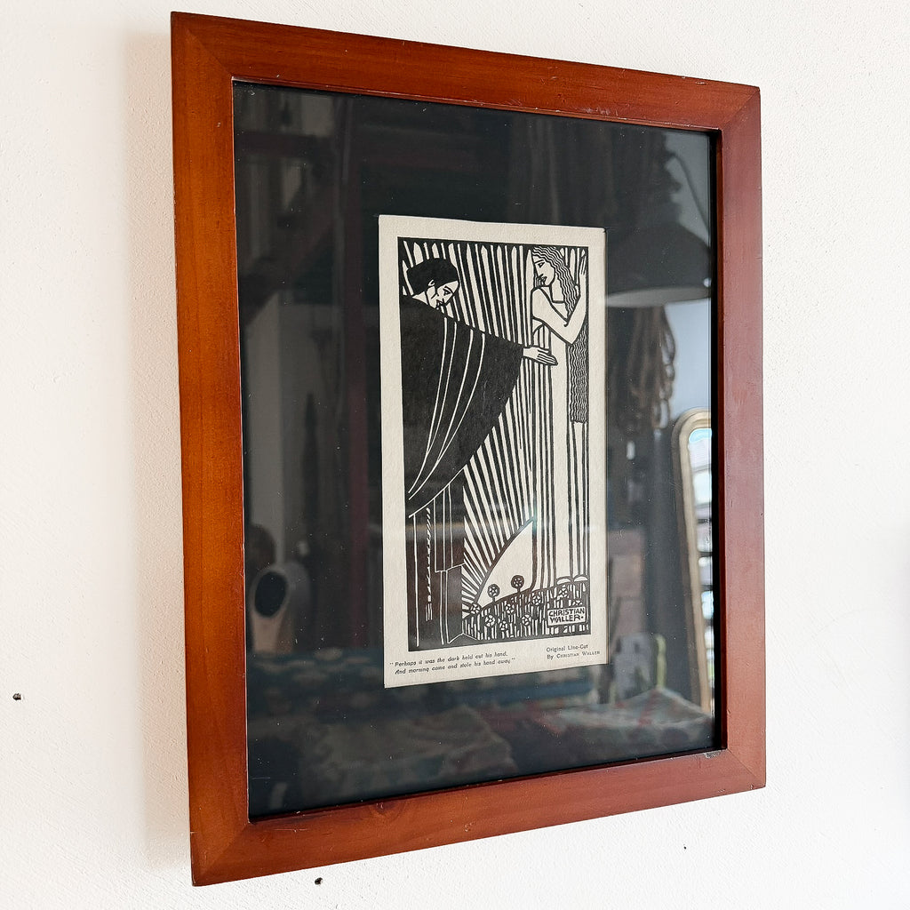 Original Lino Cut Print By Australian Artist Christian Waller