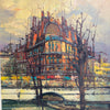 Original Mid Century Oil Painting Of Parisian Cityscape