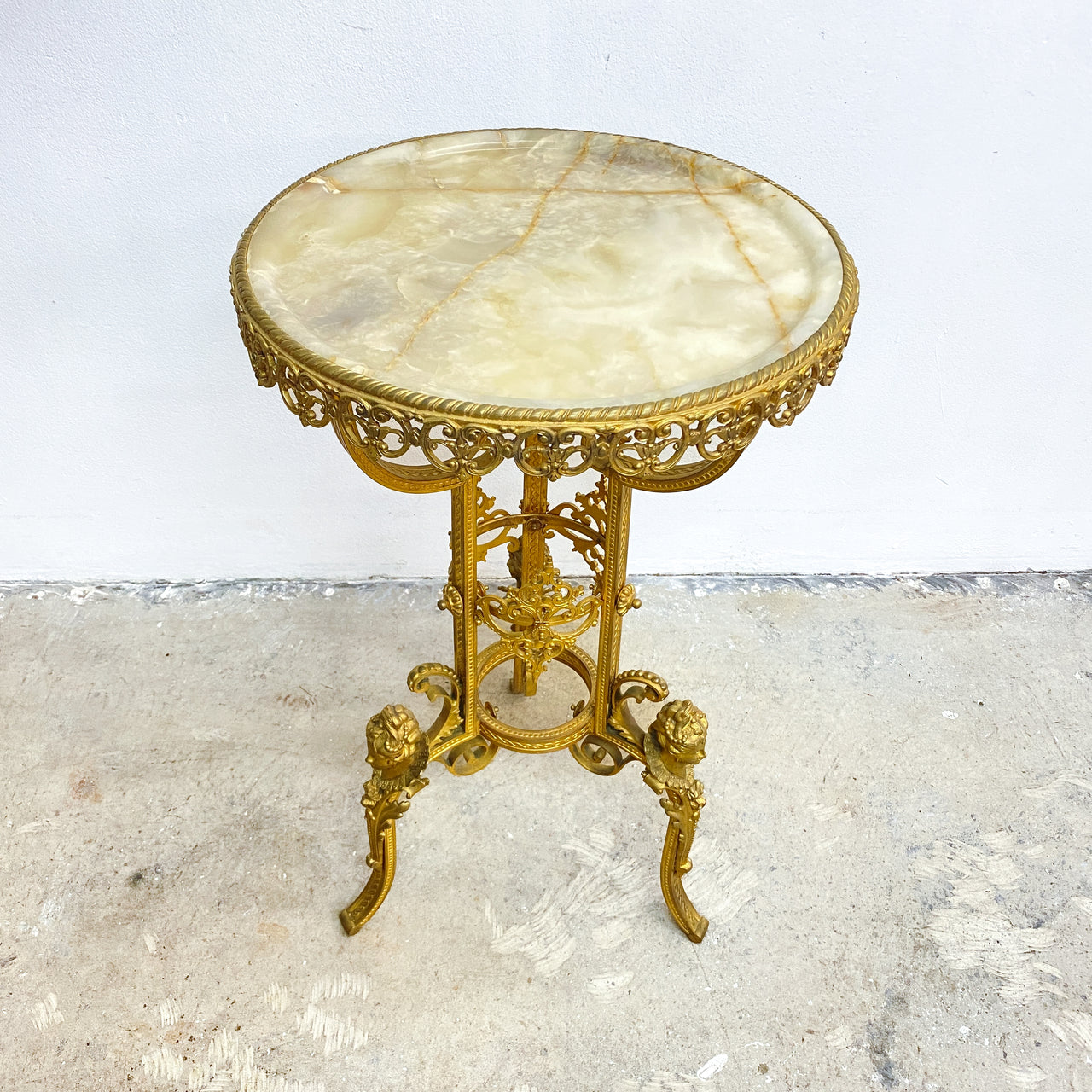 Ornate French Antique Marble Top Jardiniere Or Plant Stand