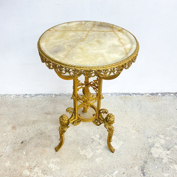Ornate French Antique Marble Top Jardiniere Or Plant Stand