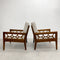 Pair Mid Century 'Avalon' Solid Australian Blackwood Armchairs - New upholstery