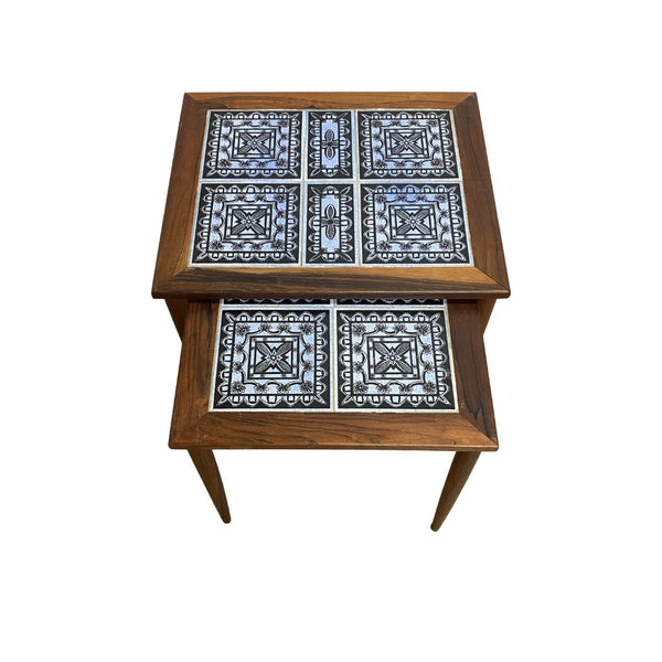 Pair Mid century Danish Brazilian Rosewood Nesting Tables