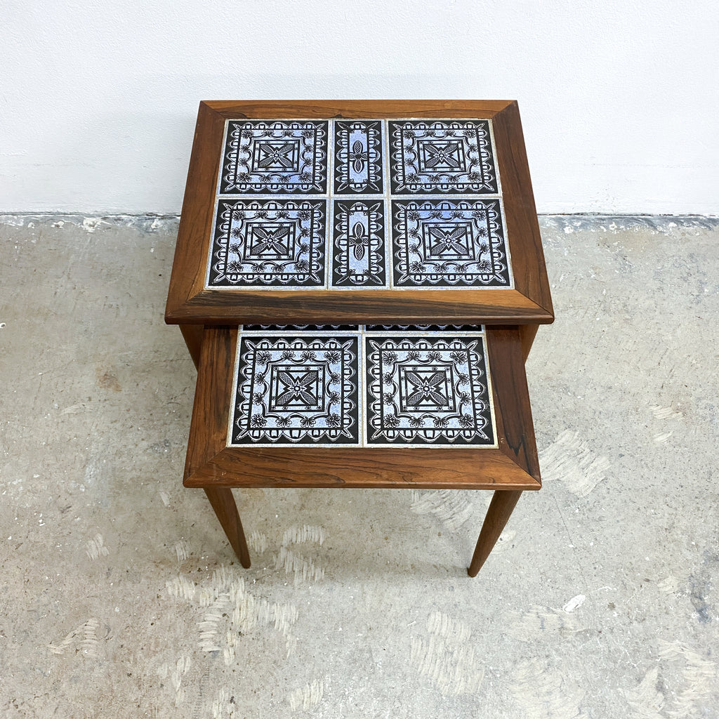Pair Mid century Danish Brazilian Rosewood Nesting Tables