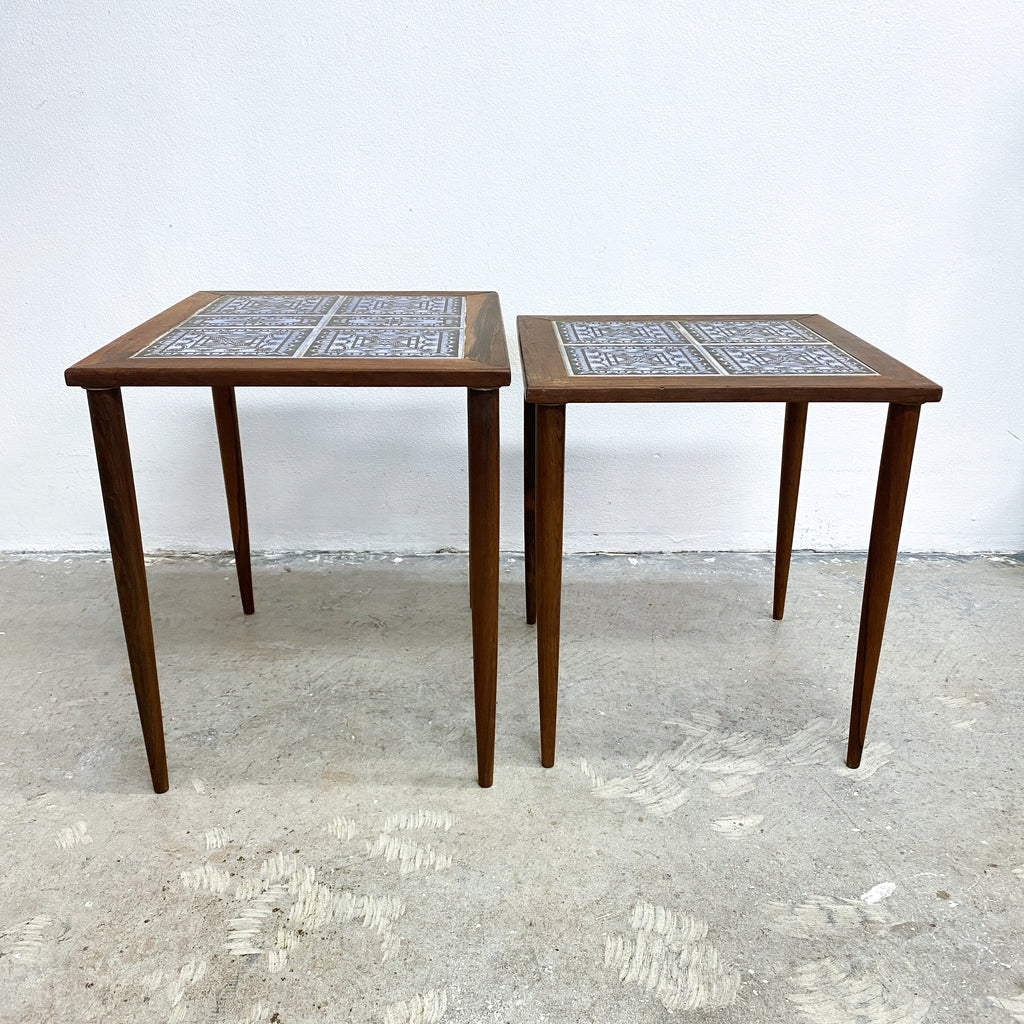 Pair Mid century Danish Brazilian Rosewood Nesting Tables