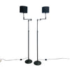 Pair Of Adjustable Brass Floor Lamps With Swing Arms
