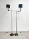 Pair Of Adjustable Brass Floor Lamps With Swing Arms