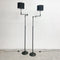 Pair Of Adjustable Brass Floor Lamps With Swing Arms
