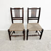 Pair Of Antique Chair With Woven Seagrass Seats