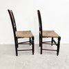 Pair Of Antique Chair With Woven Seagrass Seats