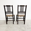 Pair Of Antique Chair With Woven Seagrass Seats