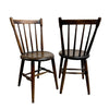 Pair Of Antique Spindle Back Kitchen Chairs With Excellent Patina
