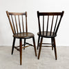 Pair Of Antique Spindle Back Kitchen Chairs With Excellent Patina
